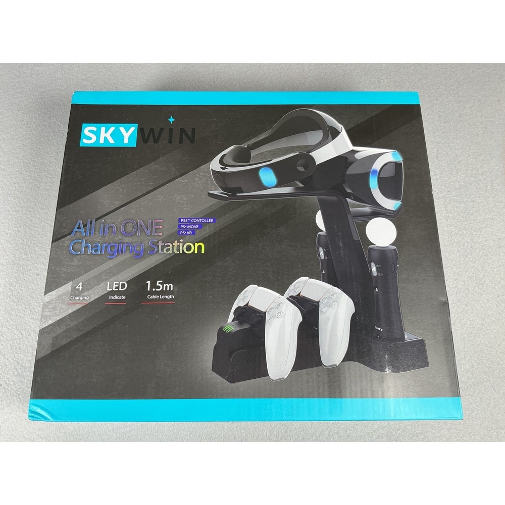 Skywin‎ PSVR Charging Station PS5 Controller Stand Dock All in One NEW